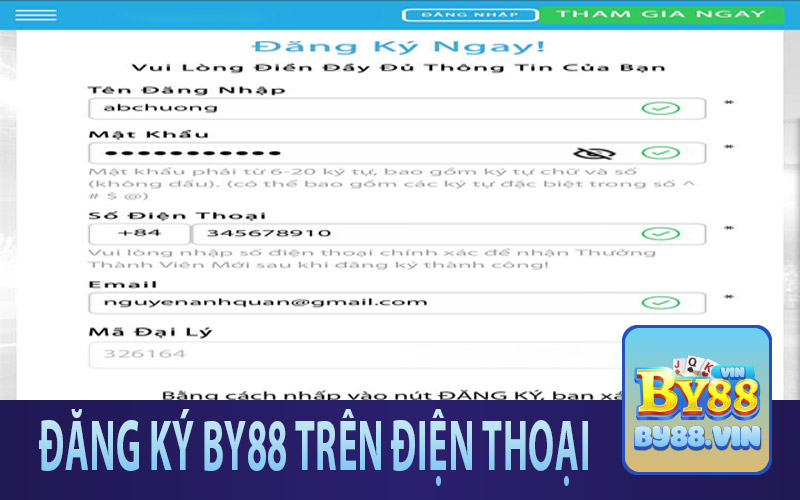 Chi tiết cách đăng ký tại BY88 trên điện thoại